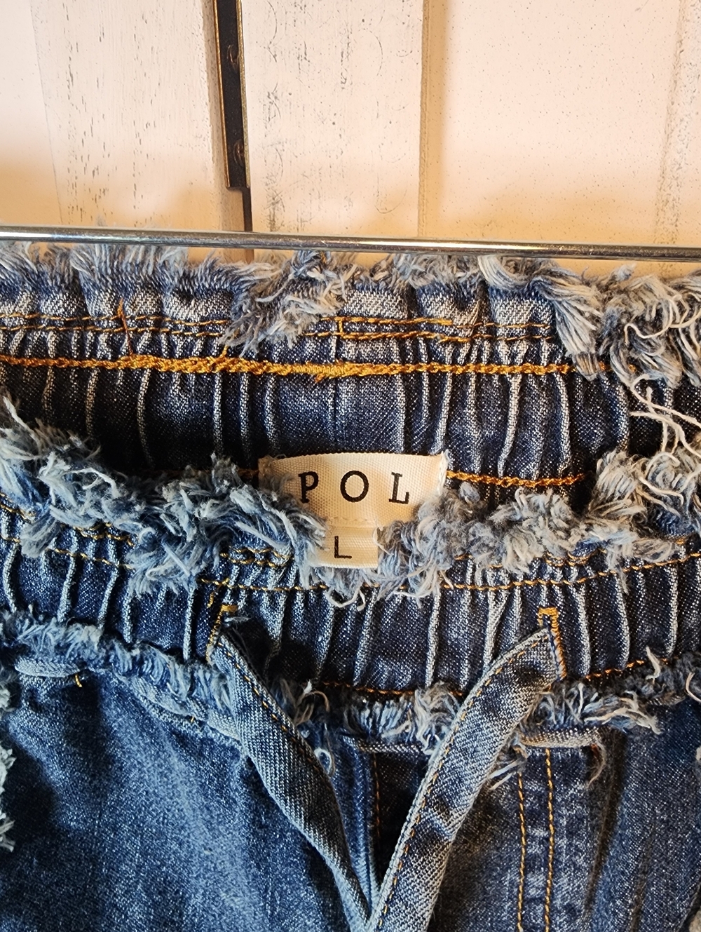 POL Skater Girl Distressed Drawstring Jeans - Picture 6 of 7
